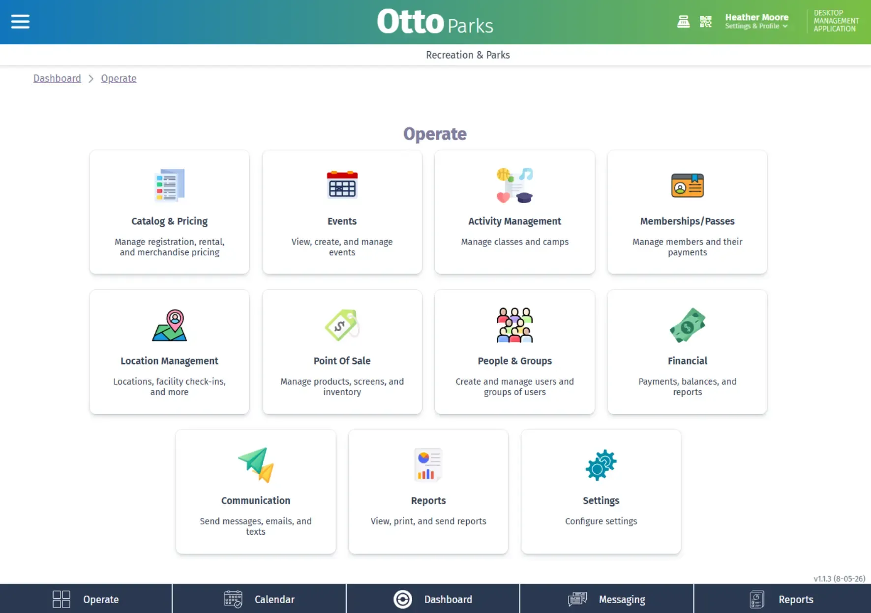 Church management software desktop dashboard mockup