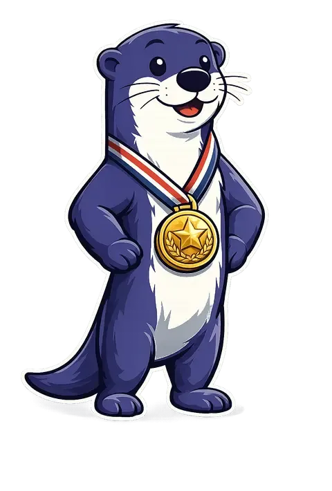 Otter with Medal mascot