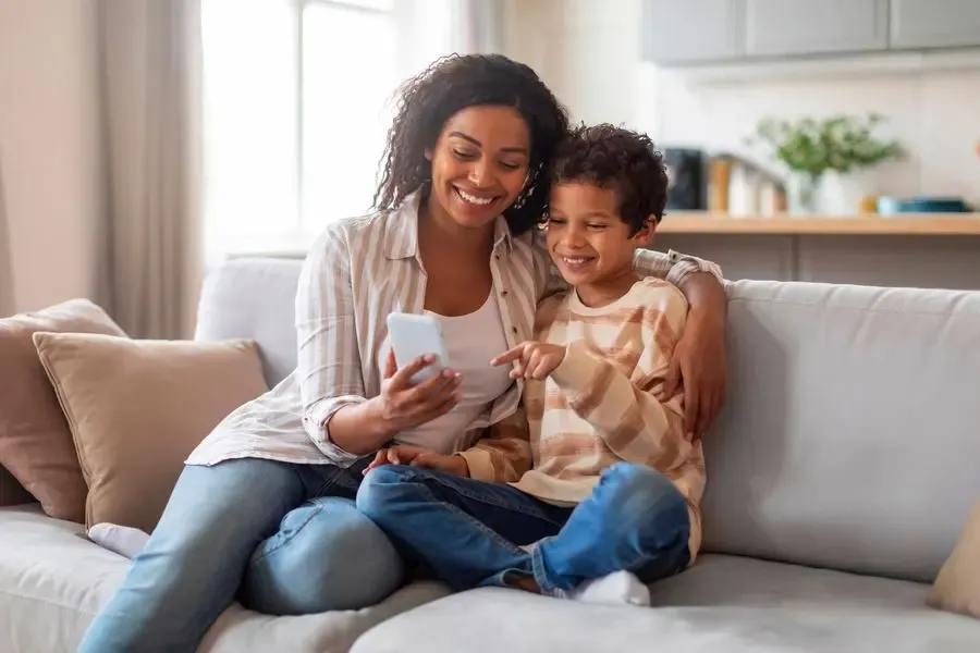 Family household calendar and activity tracking mobile view